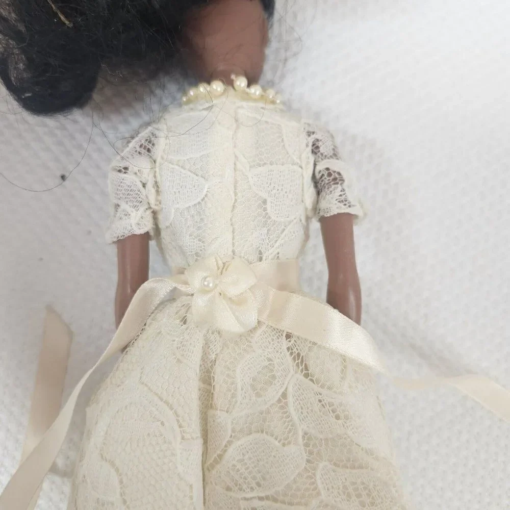 Vintage 80s AA African American Bride Doll Fashion Barbie Clone